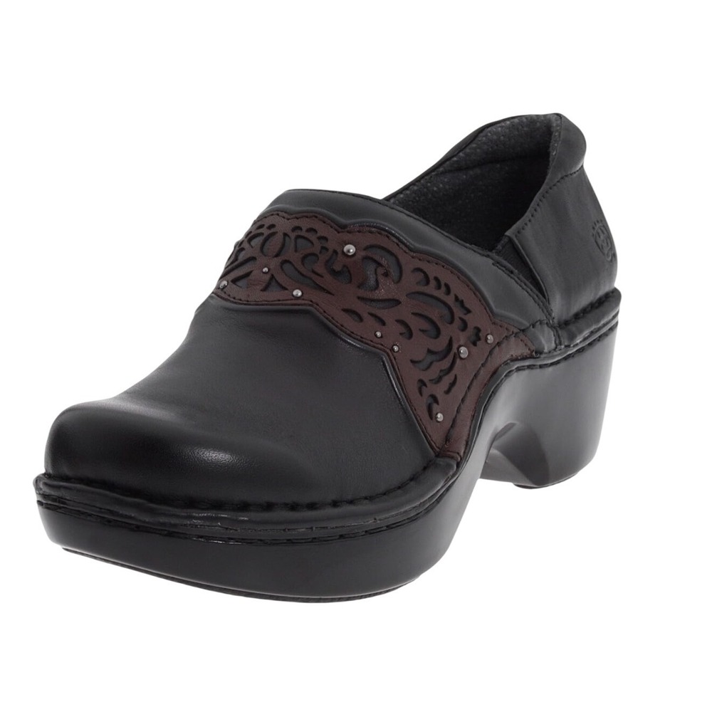 Ariat Black Leather Tambour Studded Clogs Mules Women's Size 6.5